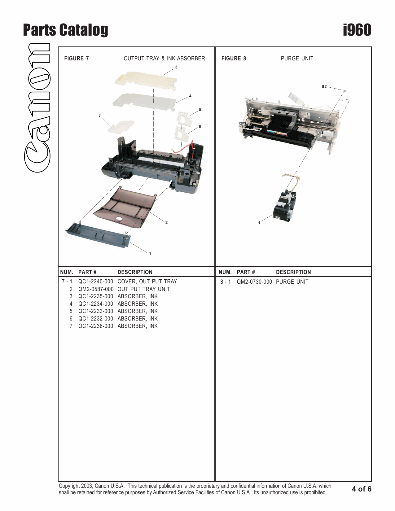 Canon PIXUS i960 Parts Catalog Manual-5